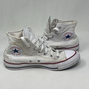 Converse All Star Chuck Taylor High Shoes Womens 7 White Canvas Sneakers Retro